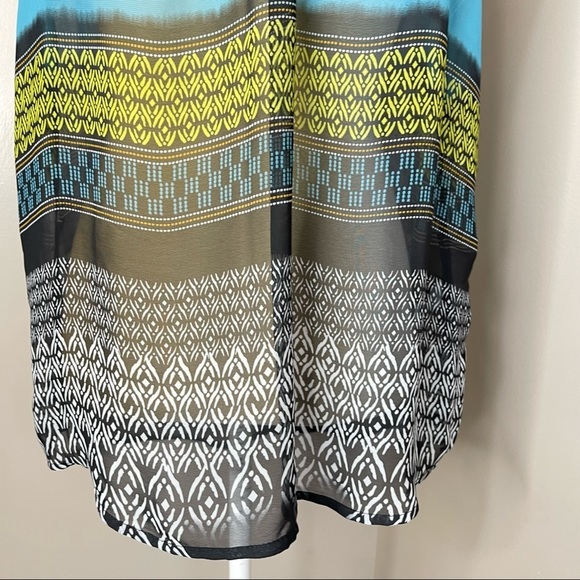 August Silk Options Women Sz Small Multicolored Chiffon Semi Sheers Top - Picture 12 of 12